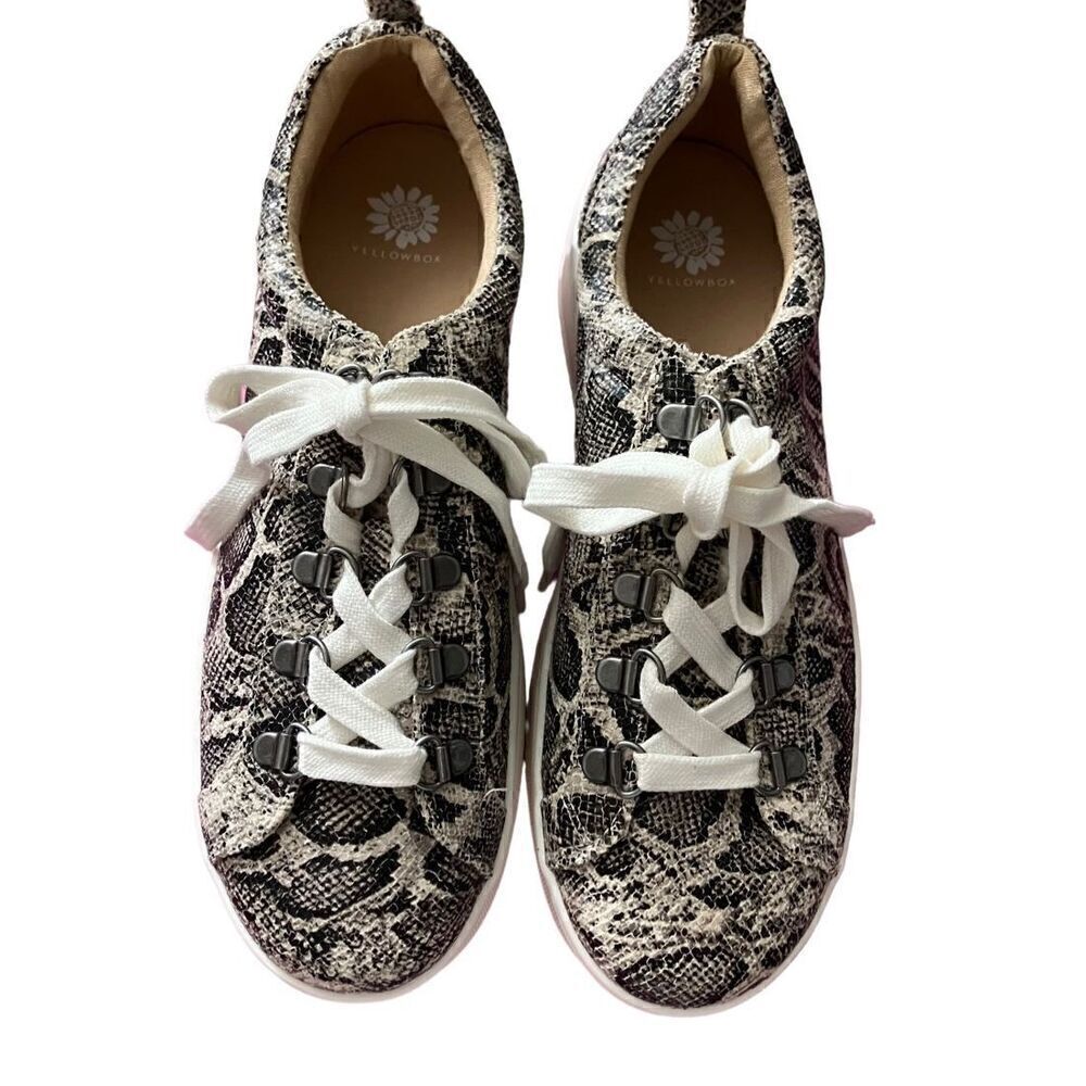 Yellowbox Womens Snake Coated Fabric Wedge Sneakers / SZ: 10 / NWOT